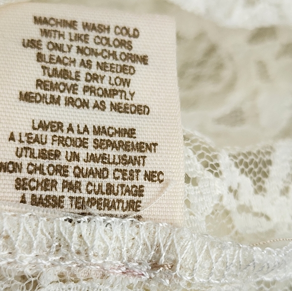Free People Lace Top Coverup Ivory Size M - Picture 4 of 7